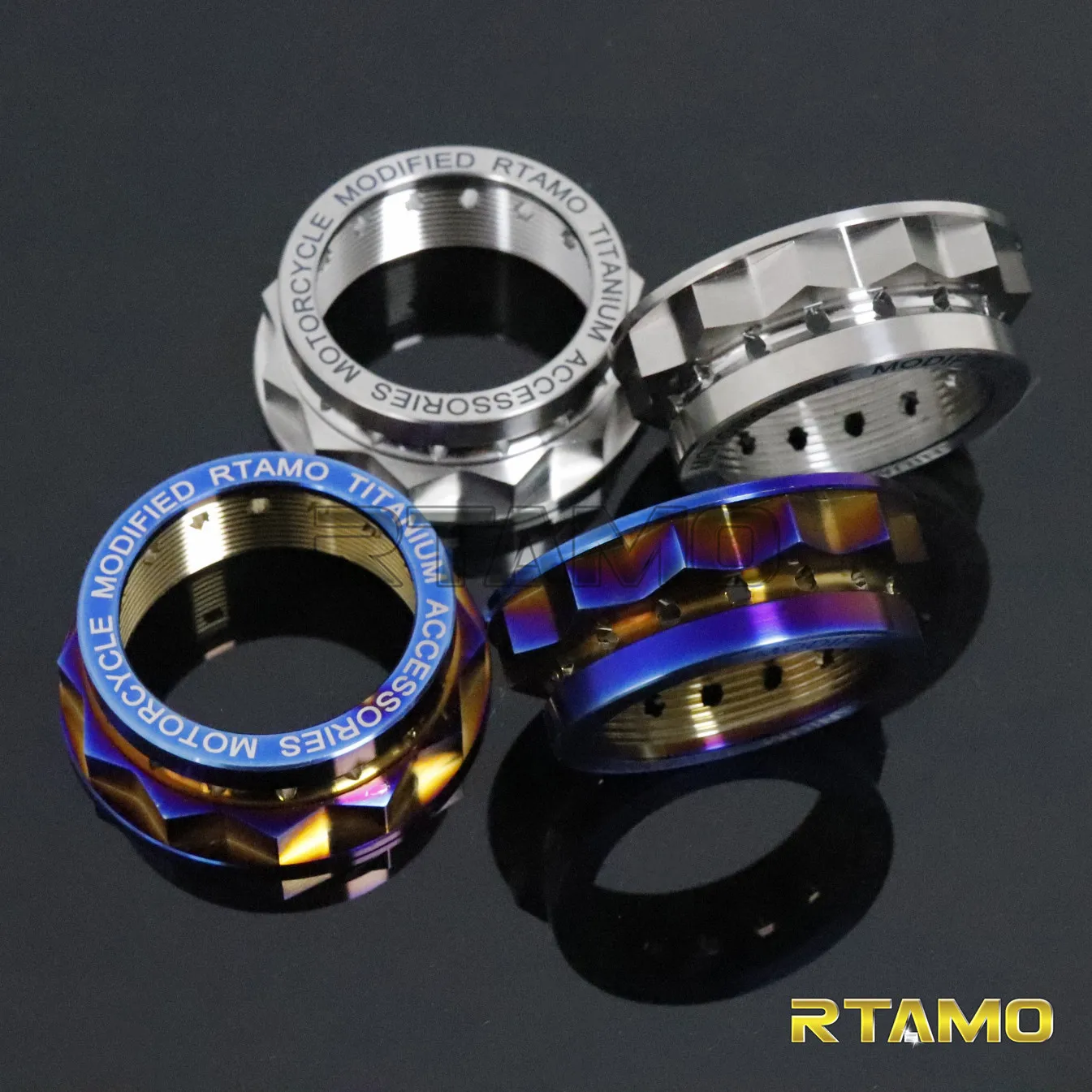 RTAMO Titanium Alloy Rear Axle Nut 2PCS M48×1.5P Kit for Panigale V2 V4 and V4S