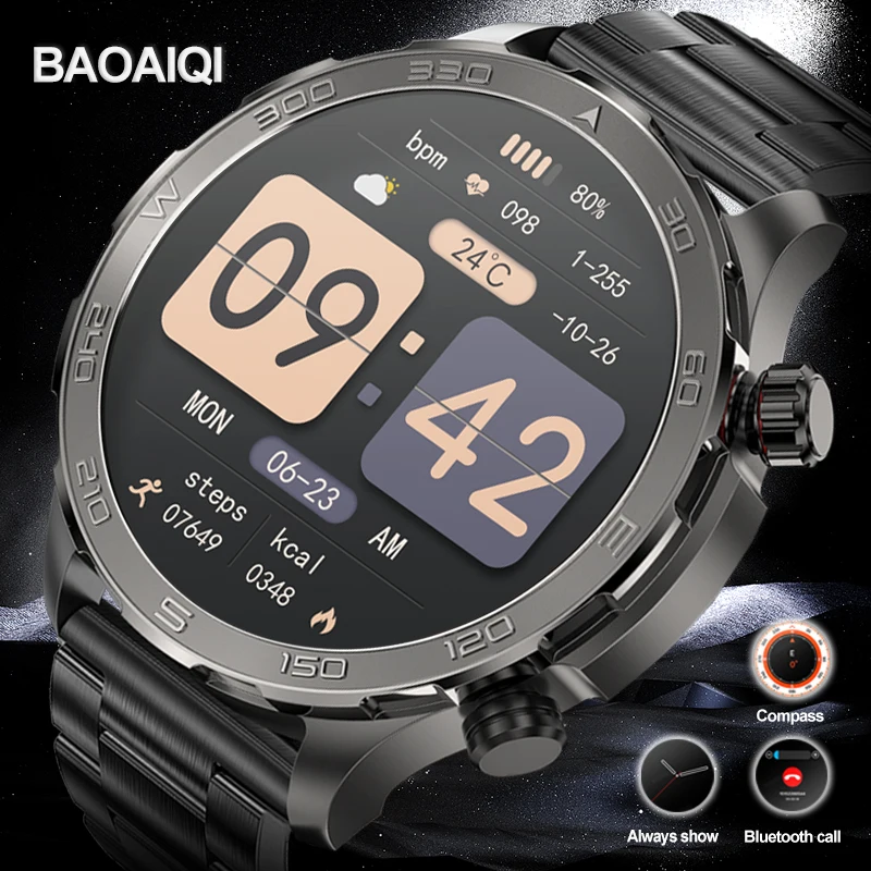 

For Huawei Xiaomi 2024 New GPS Track Sports Smart Watch Men Waterproof Heart Rate Blood Oxygen Bluetooth Call Smartwatch Compass