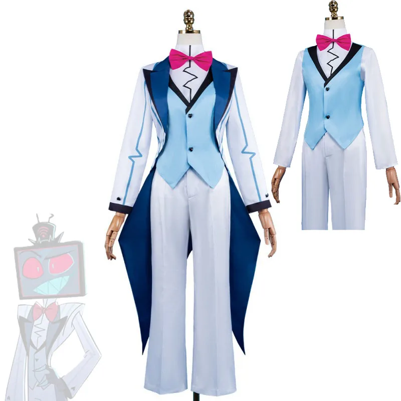 

Halloween The Vees Vox Cosplay Costume Hazbins Anime Season 2 Hotel 3 Vees Vincent Whittman Uniform Suit Carnival Role-playing