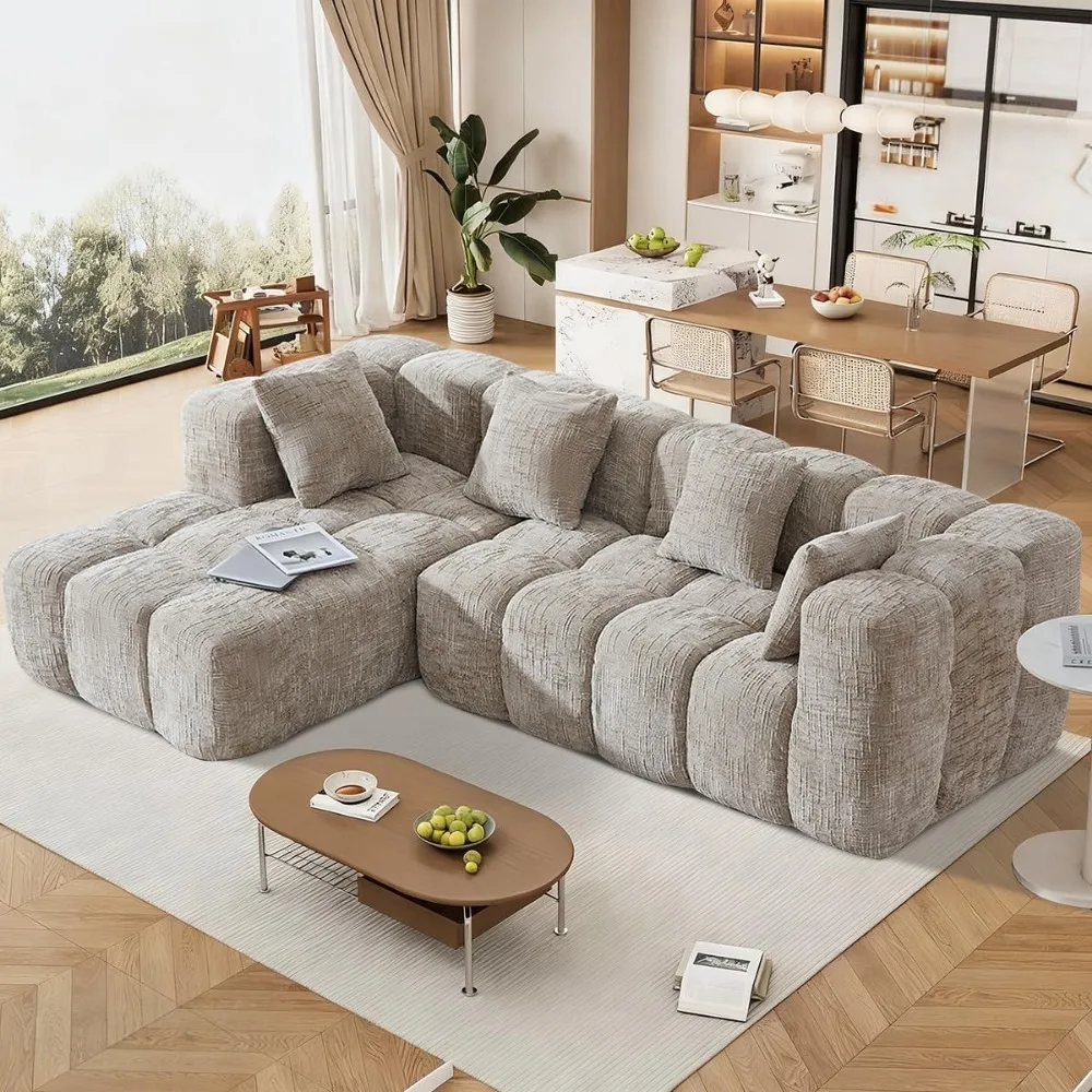 

99-дюймовый диван без костей, модульные секционные диваны для гостиной, современный диван-облако, диван из губки с L-образным шезлонгом