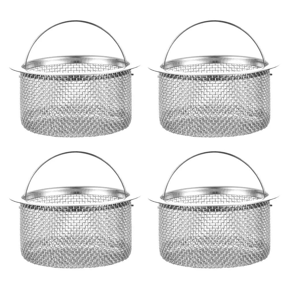 

4 шт., сетчатые фильтры для раковины из нержавеющей стали, нержавеющие сливные фильтры, кухонные фильтры для мусора, аксессуары для бытовой раковины