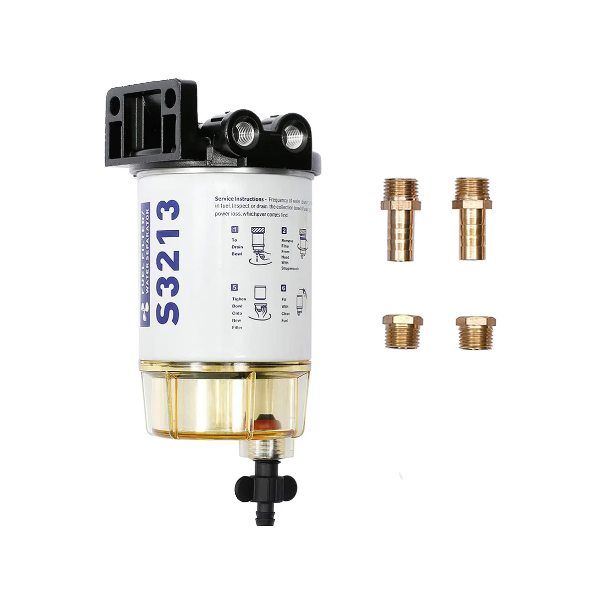 New Boat 3/8 inch NPT Fuel Water Separating Filter System S3213 for Mercury -Marine Outboard Motor