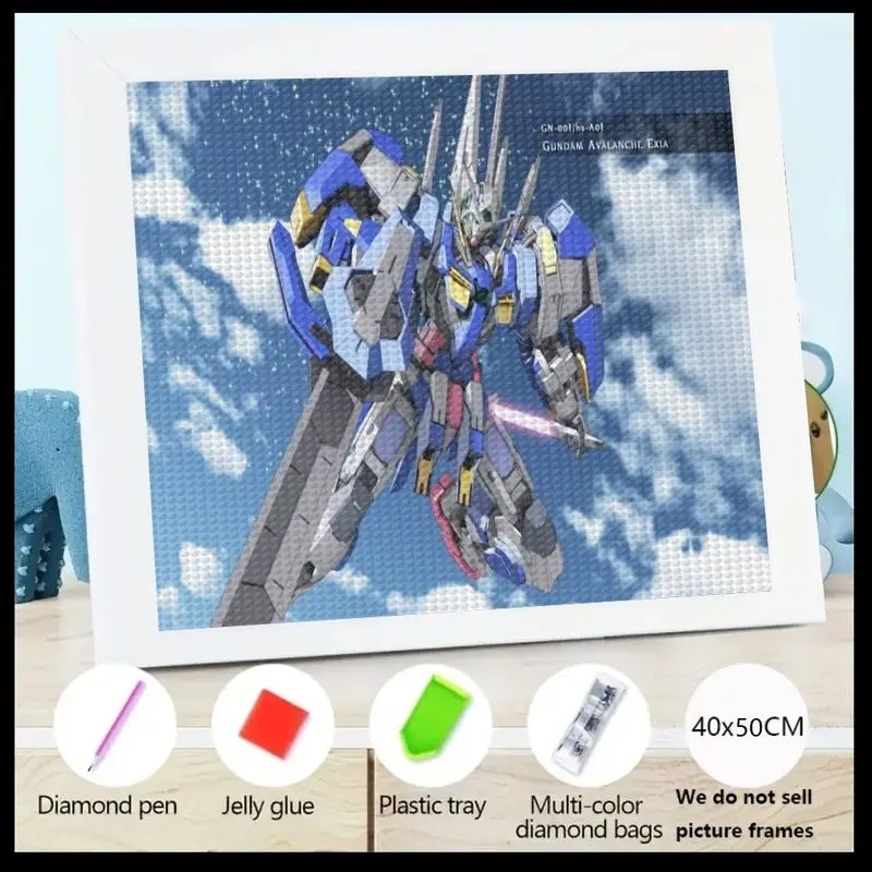 

1 шт. Gundam Avalanche Exia алмазная живопись 5D полная дрель аниме Mecha робот художественный комплект, DIY научная фигурка кристалл горный хрусталь