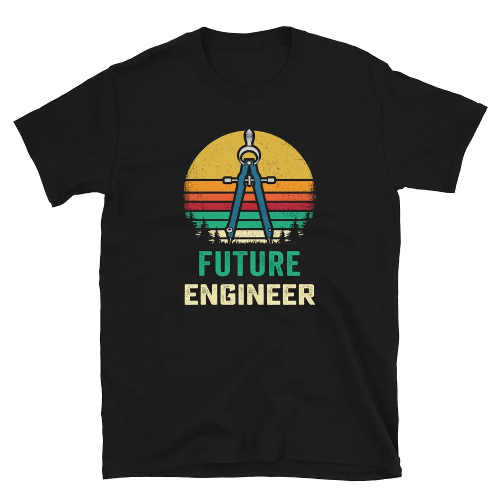 Engineering Architecture Drafting Student Compass Future Engineer  vintage Washed fashion Versatile Unisex Soft Comfortable