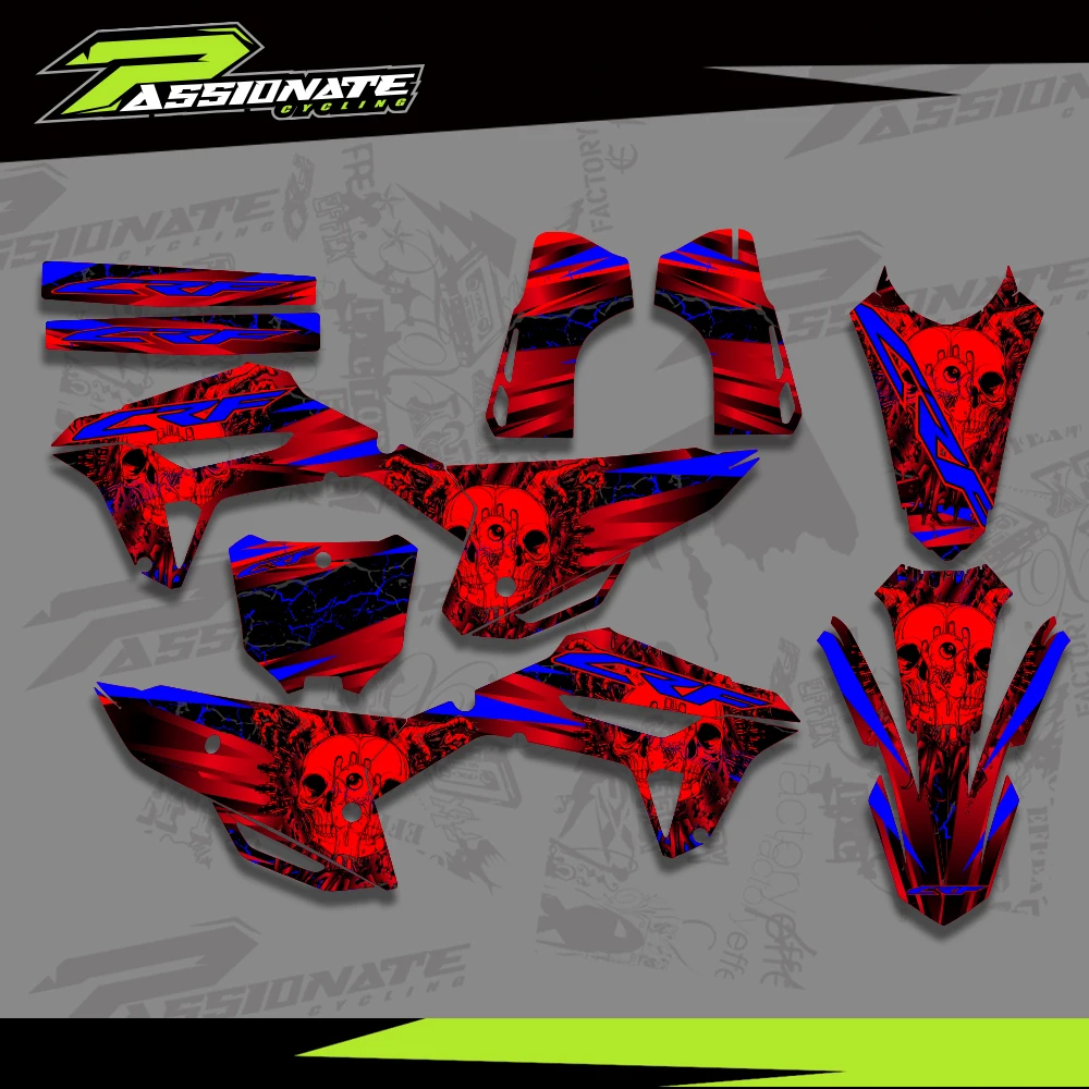 For HONDA CRF 250R CRF250R 2022 2023 2024 CRF 450R CRF450R 2021 2022 2023 2024 Graphics Decals Stickers Custom Number Name