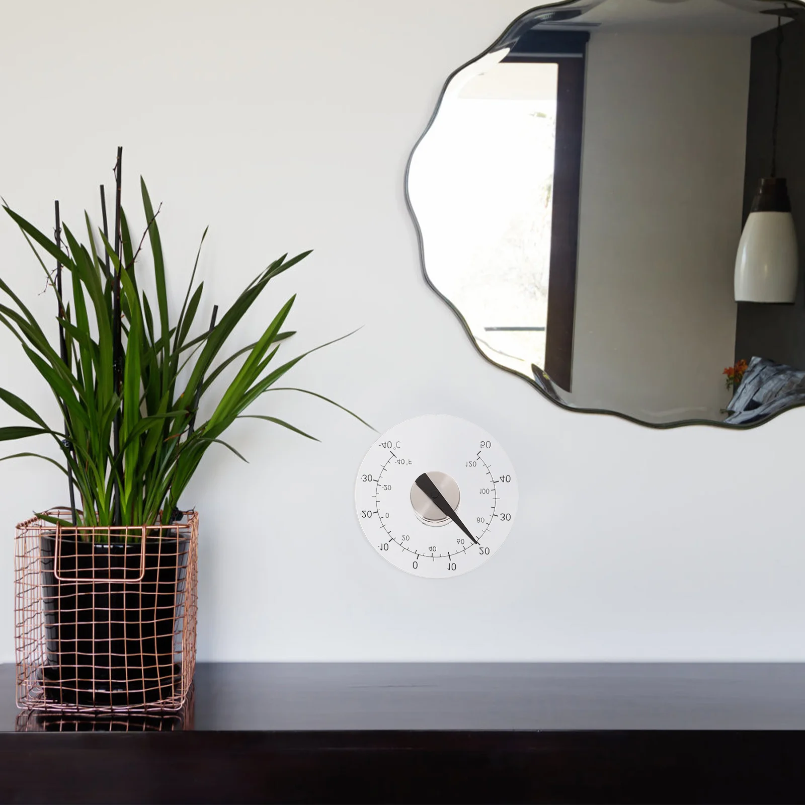 

Waterproof Thermometer 4.3 Inch Round Dial Self-Adhesive Outdoor Temperature Indicator No Required for Window Door