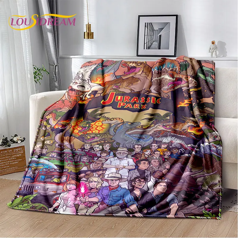 Manta de felpa suave de Parque Jurásico de dibujos animados, manta de franela para sala de estar, dormitorio, cama, sofá, cubierta de Picnic, Bettdecke
