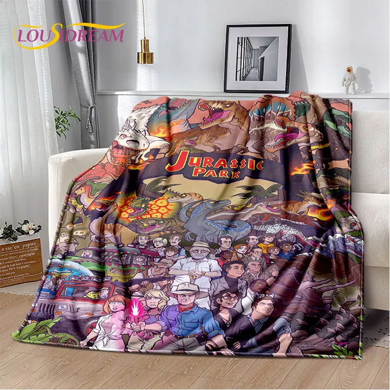 Cartoon Jurassic Park Soft Plush Blanket,Flannel Blanket Throw Blanket for Living Room Bedroom Bed Sofa Picnic Cover Bettdecke