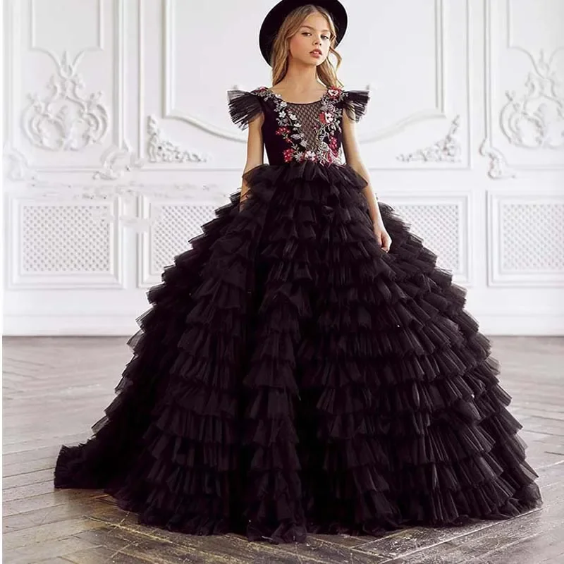 

Children's Flower Girl Skirt Qi Di Birthday Party Photography Performance Dress Catwalk Skirt Vestidos Elegantes Para Niñas