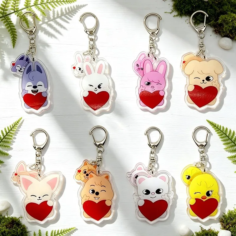 8pcs/set KPOP Acrylic Keychains Accessories Cute Bag Pendant for fans gifts wholesale