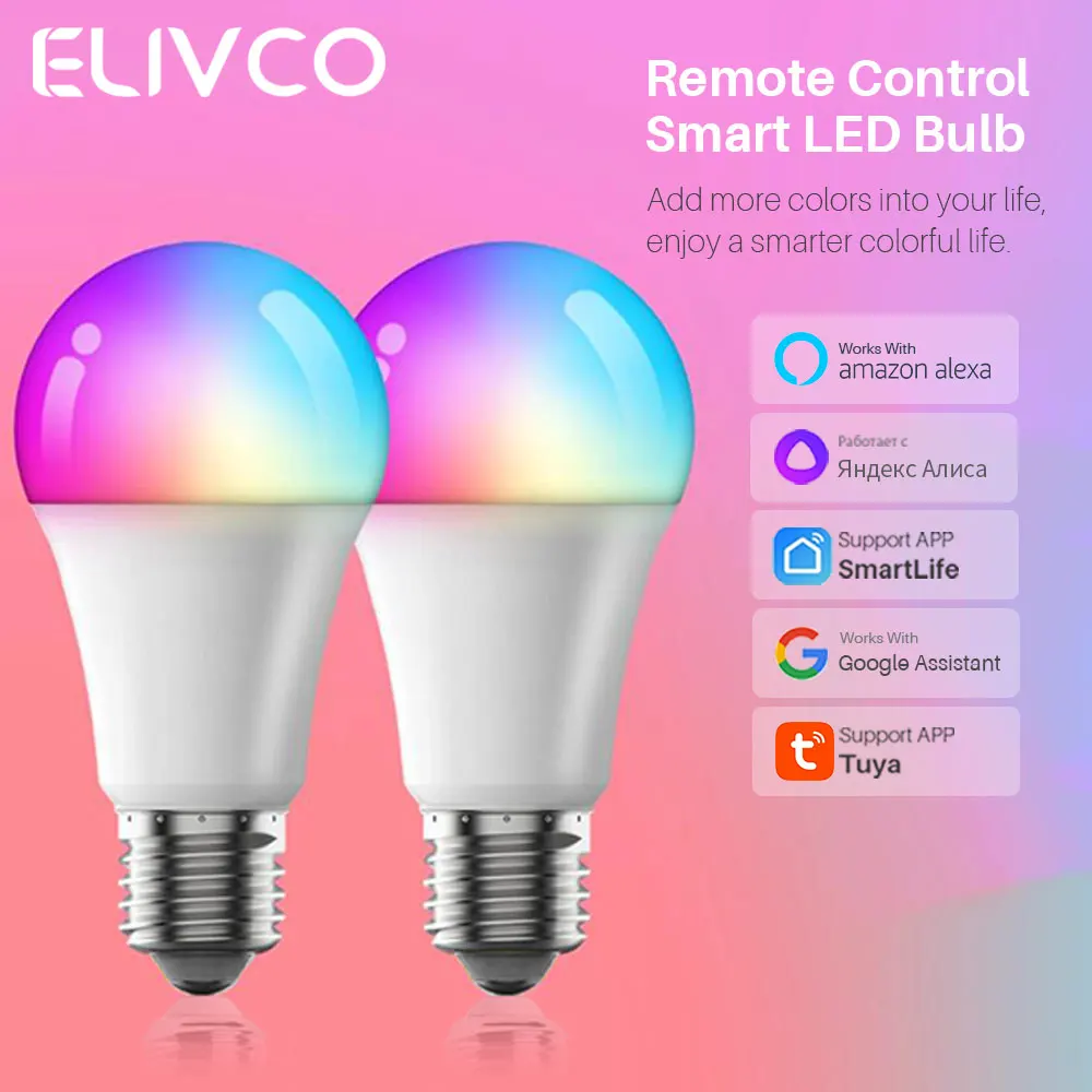 Tuya Smart Bulb E27 WiFi dimmerabile lampadina a LED Bluetooth/Zigbee RGBCW 100-240V Smart Life App Control Support Alexa Google Hom