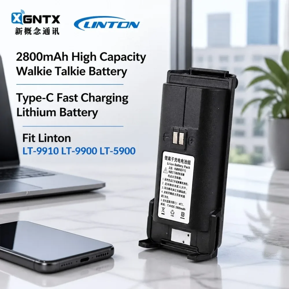 7.4V 2600mAh Li-ion Replacement Battery Pack With Belt Clip For LINTON LT-9910 Walkie Talkie Radio