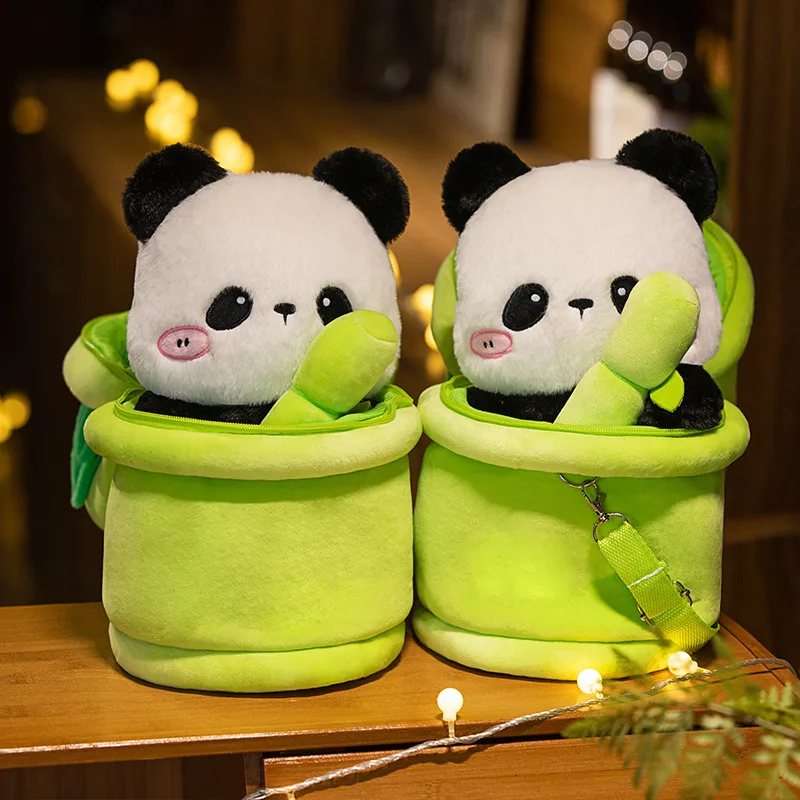 

2 in 1 Cute Bamboo Panda Plush Toy Kawaii Stuffed Animal Panda Plushie Doll Pillow