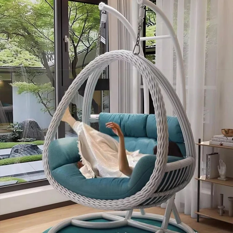 Modern Outdoor Furniture Rattan Patio Hammock Swing Chair Egg Chair Swing with Stand