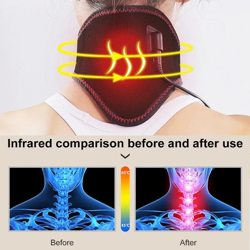 Almohadilla térmica para el cuello, masajeador de hombros con calefacción, alivio del dolor Cervical, alivia la fatiga eléctrica, USB, masajeador para el cuidado de la salud