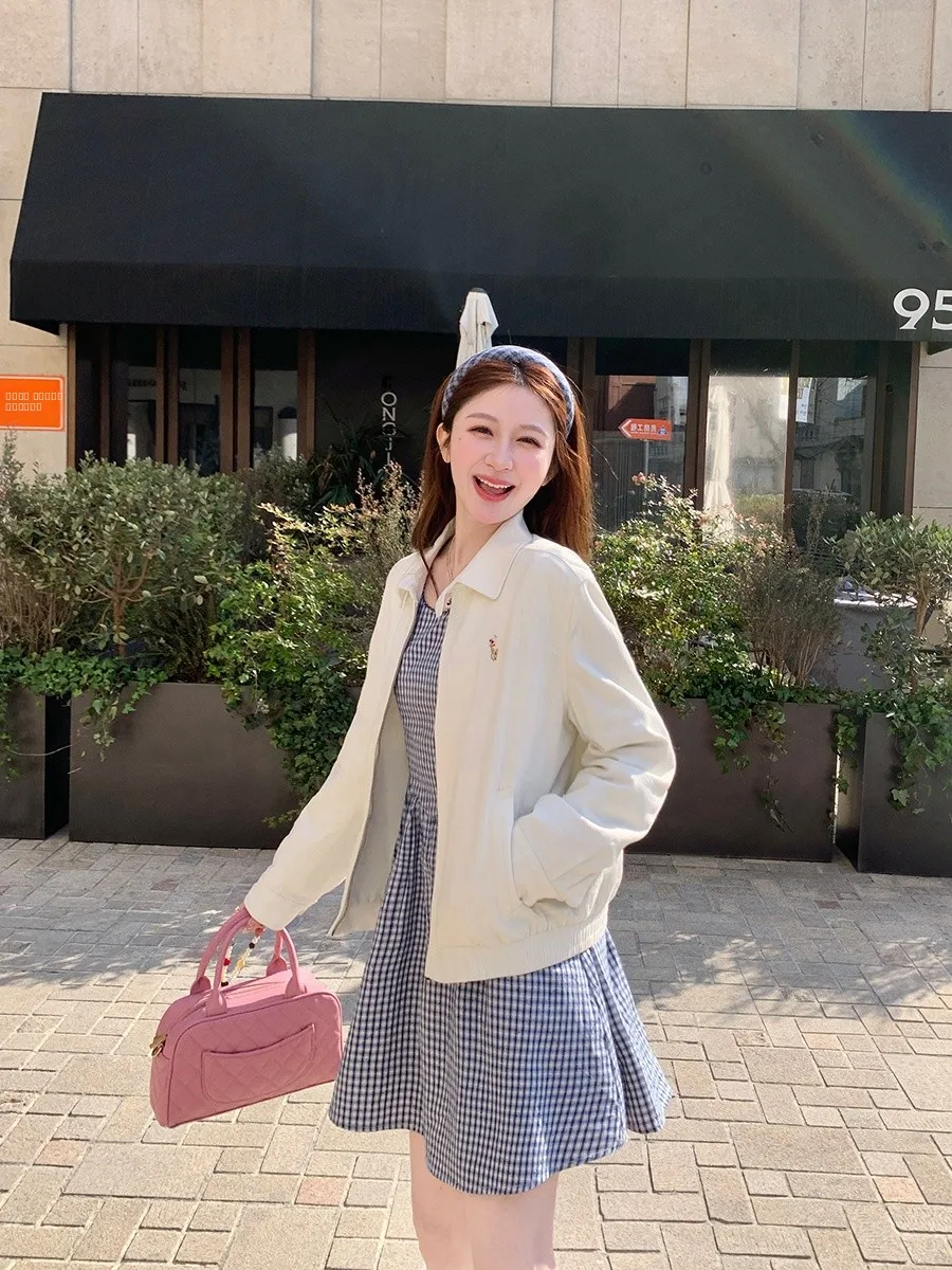 

Женская куртка YANUOYU в американском стиле, с вышивкой, повседневная, из смесового хлопка и льна, теплая верхняя одежда, весна 2025