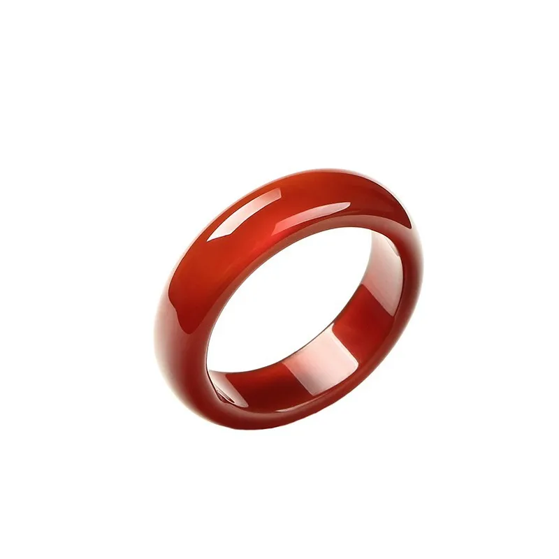 Natural red agate and green agate rings ice-type chalcedony rings jade rings finger rings and tail rings