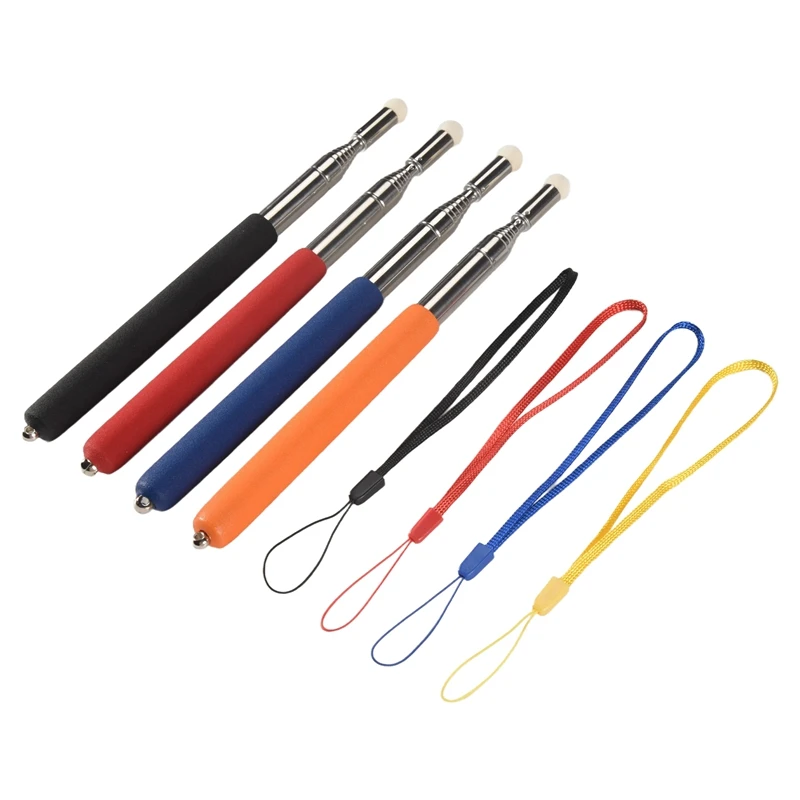 4Pcs Telescopic Pointer Stick With Hand Lanyard Teacher Pointer For Classroom Retractable Pointer Whiteboard Pointer