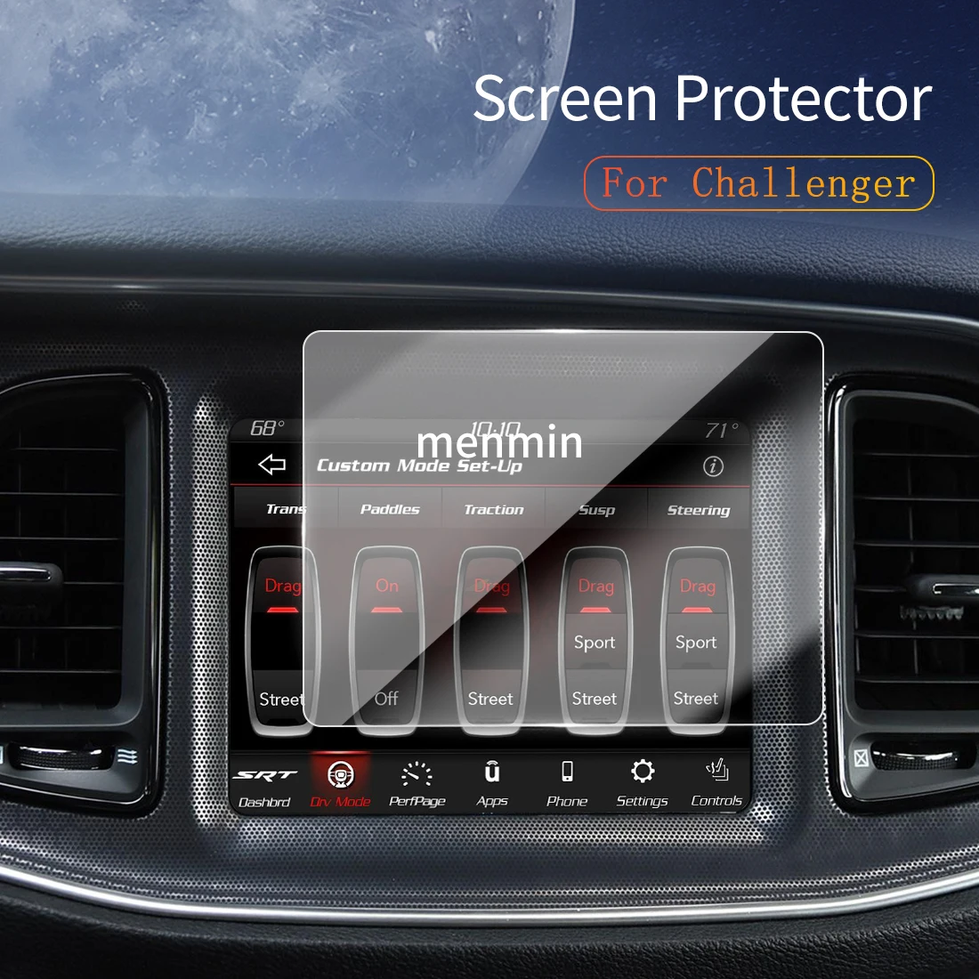 

Автомобильные наклейки Dash Carplay, зеркало, защитная пленка для экрана, дисплей, закаленное стекло, защитная пленка для автомобиля 24 Dodge Challenger