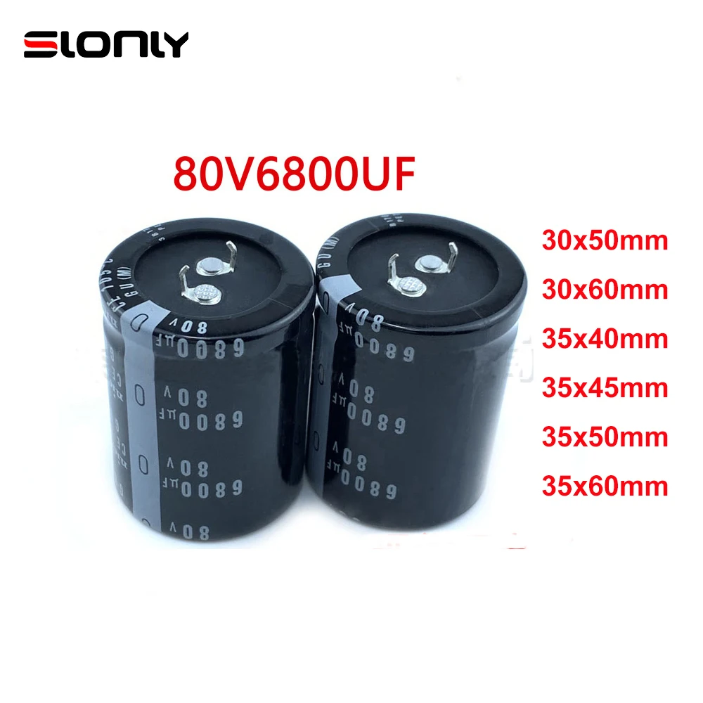 2pcs 80v6800uf 6800uF 80V 30x50 30x60 35x40 35x45 35x50 35x60mm Pitch 10mm Nichicon Horn Fever Audio Power Amplifier Capacitors