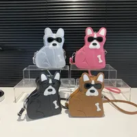 Designer Shoulder Bag Cartoon Dog Phone Bags for Women Luxury PU Leather Crossbody Bag Fashion Ladies Mini Purse Funny Handbag