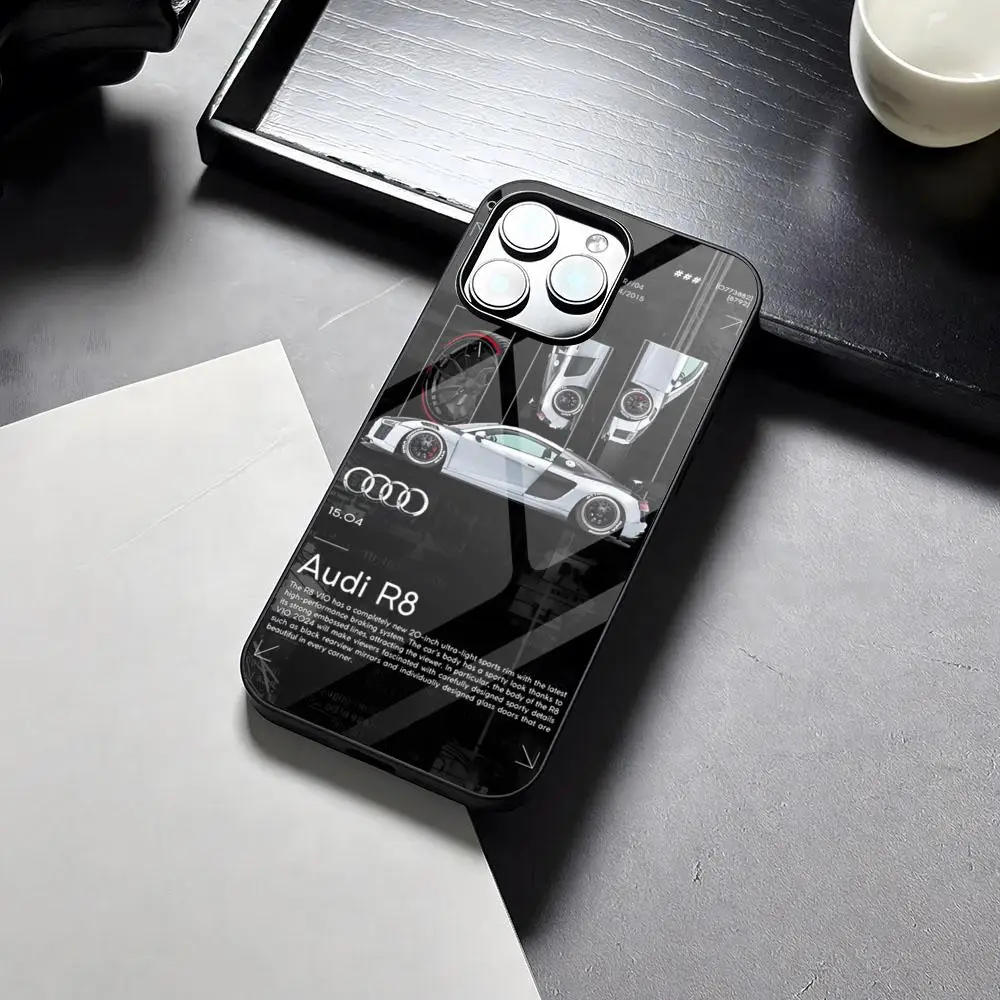 Etui na telefon A-Audis R-S SportS Car, silikonowe etui PC+TPU do iPhone 17 16 14 11 12 15 13 Pro Max 8 7 6 Plus X SE XR, twarda obudowa — zdjęcie produktu 6