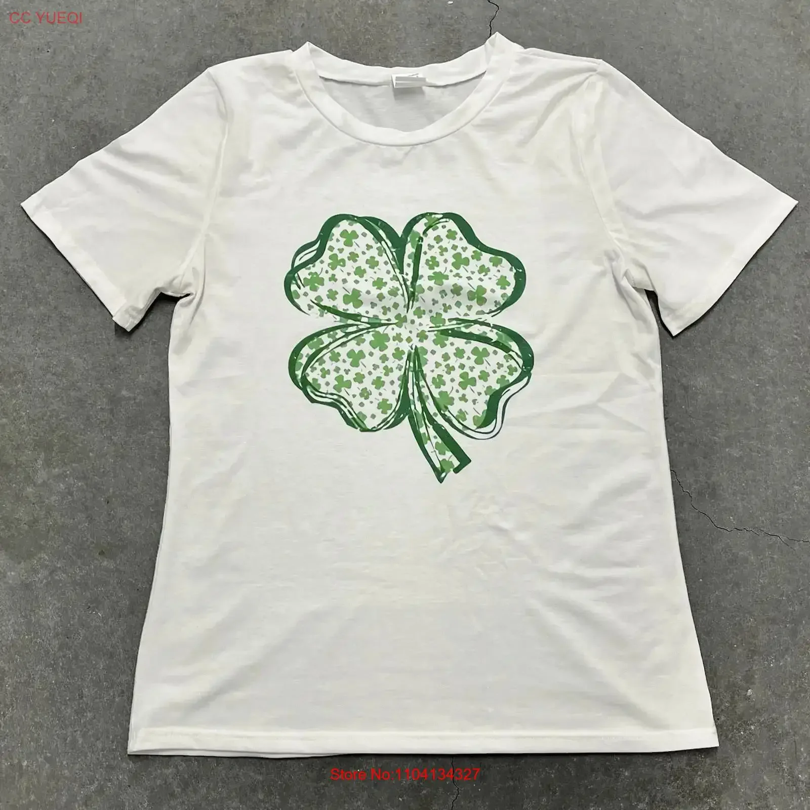 Four Leaf Clover Logo T Shirt Size M vintage Washed homme graphic Breathable Versatile Comfortable Stretched Unisex