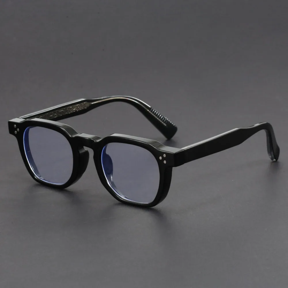 Bohemian Retro Square Glasses Women\'s Fashion Brand Designer Gradient Tone UV Men\'s Trendy Rivets Punk Flat Mirrors