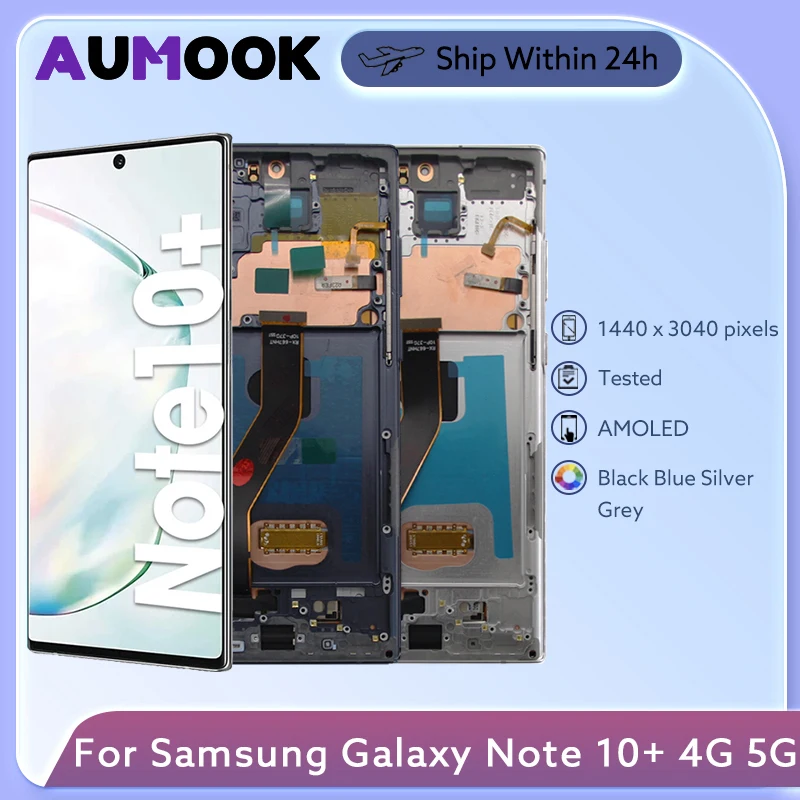 LCD Display For Samsung Galaxy Note 10 Plus Note 10+ 4G 5G N975F N975U N975W N975N N976F N976U N976B Touch Screen W/ Fingerprint
