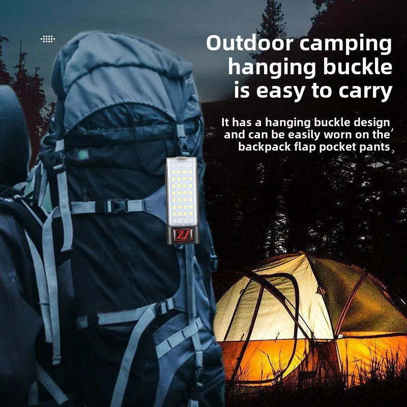 Mini Outdoor Fluorescent Light Keychain, Direct Charging Magnet, USB Portable Work Light, Multifunctional Hiking and Camping