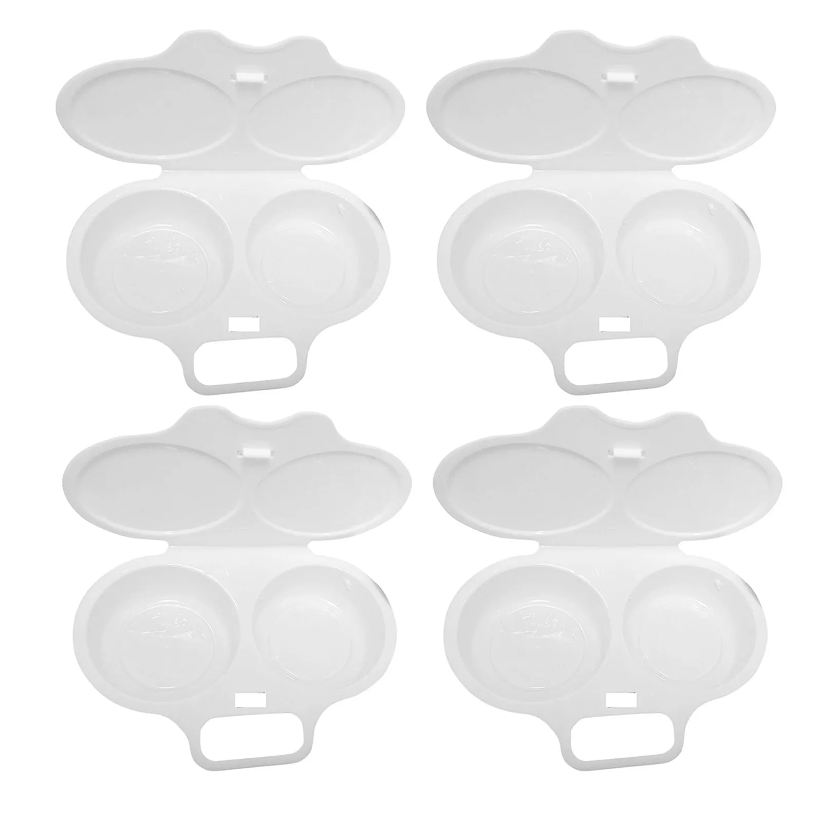 4Pcs Microwave Egg Boiler Cooker Steaming Container Poacher Tray for Daily Use Poached Steamed Eggs Reusable PP Kitchen