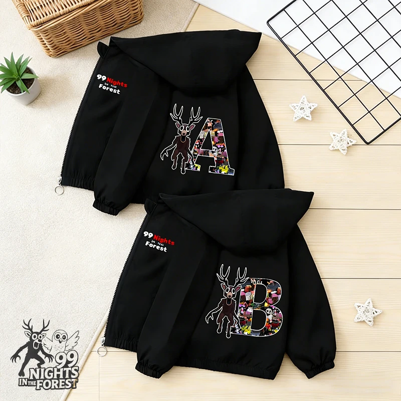 

99 Nights in The Forest Boy Hooded Jackets Casual Hooded Cardigans Baby Windbreaker Jacket Child Comfortable Outerwear Clothing
