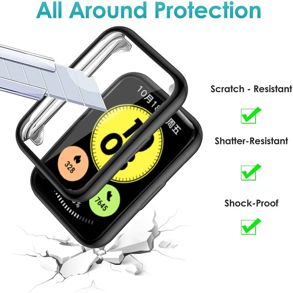 Caso protetor de tela para Apple Watch, TPU escudo protetor à prova de arranhões, acessórios Huawei, relógio inteligente, ajuste 2