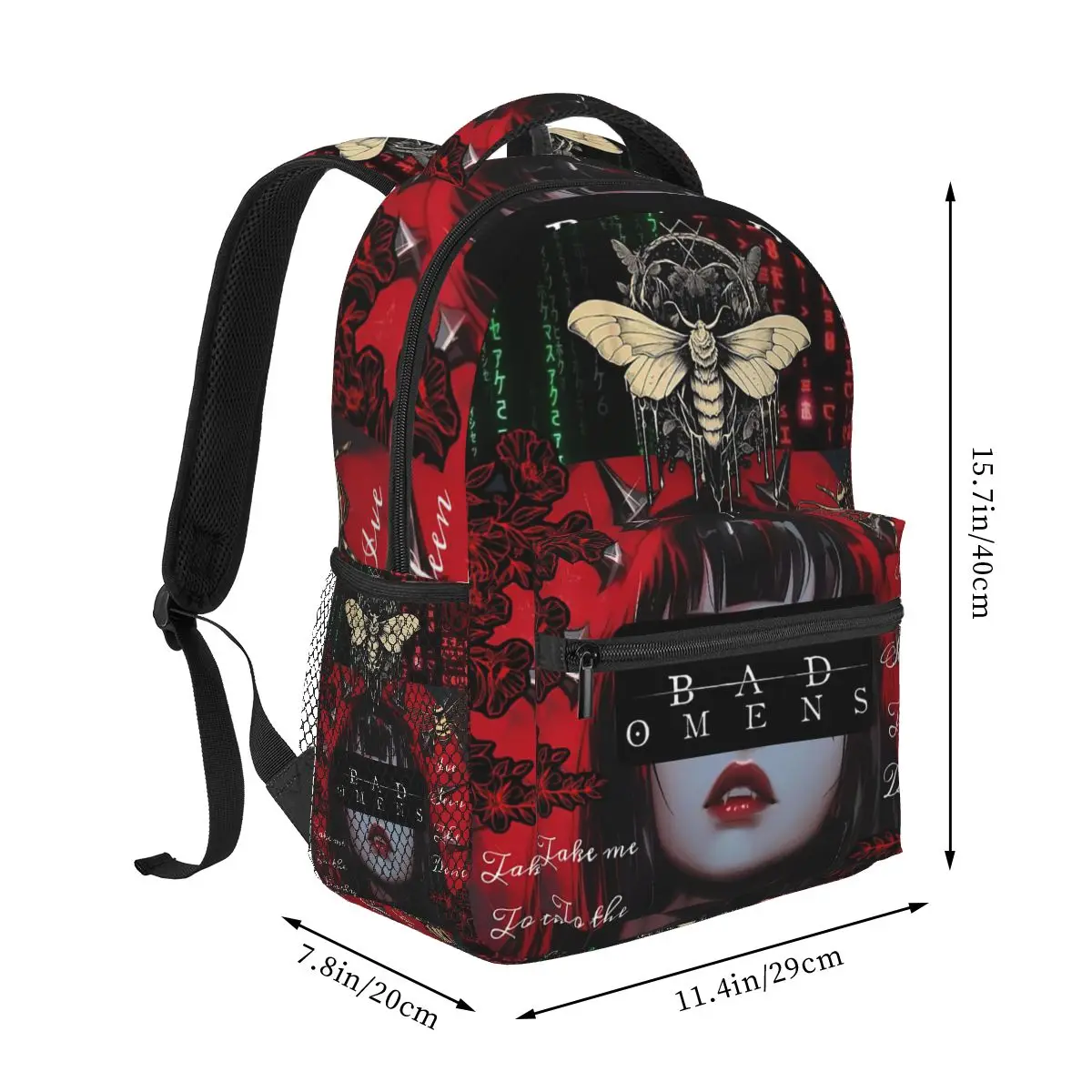 Rock Band Bad Omens Tour Student Backpack School Bag Hiking Travel Daypack for Men Women Fashion Bookbag Shoulder Bags