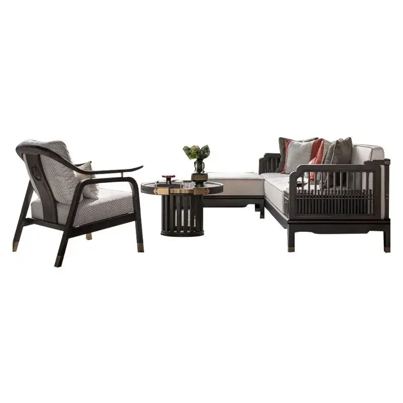 

Sales department reception sofa tables and chairs, Song-style beauty light luxury high-end leisure chair sofa combination