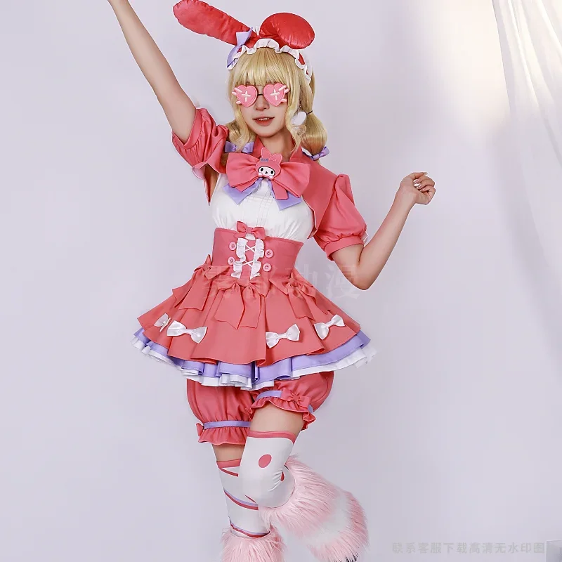 Sanrio Melody's new cosplay costume + wig two-dimensional cartoon animation cheerleading costume female