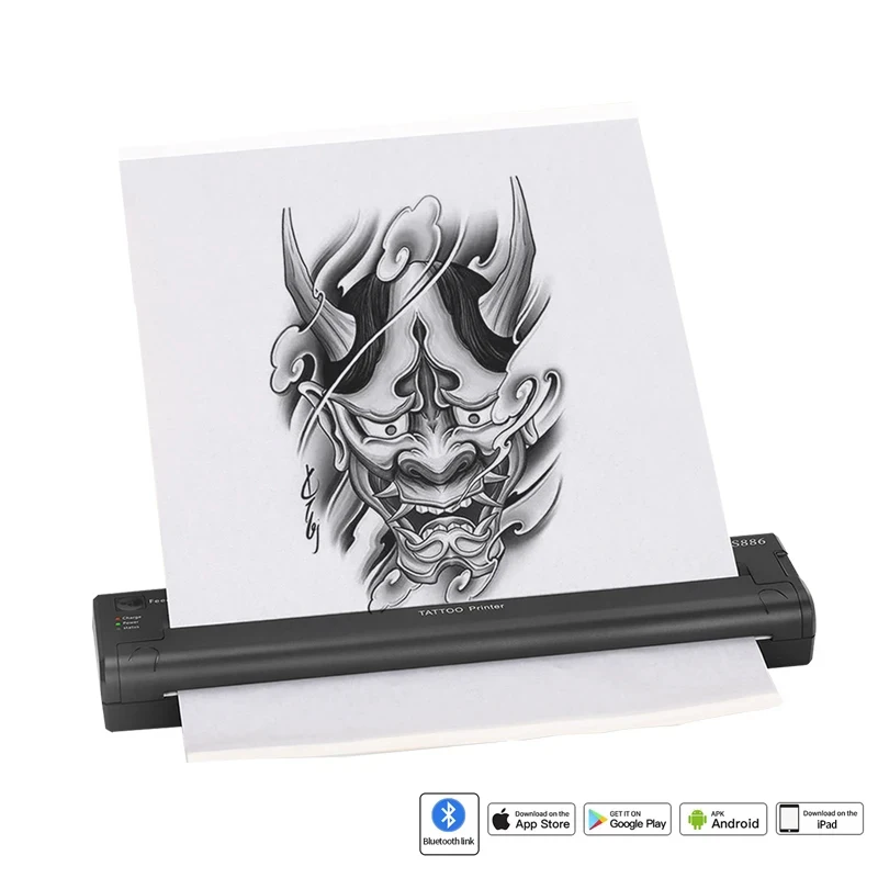 Tattoo Stencil Overdracht Printer Ats886 Tattoo Printer Draagbare Thermische Stencil Maker Lijn Foto Tekening Afdrukken Kopieermachine