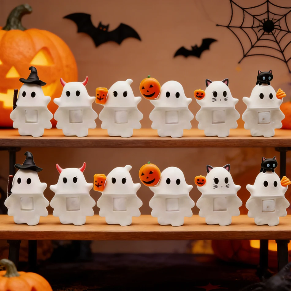 Gift Halloween Ghost Small Figurines Gift for Gift Phone Buddy Smartphone Figurine Halloween Mini Model Gift