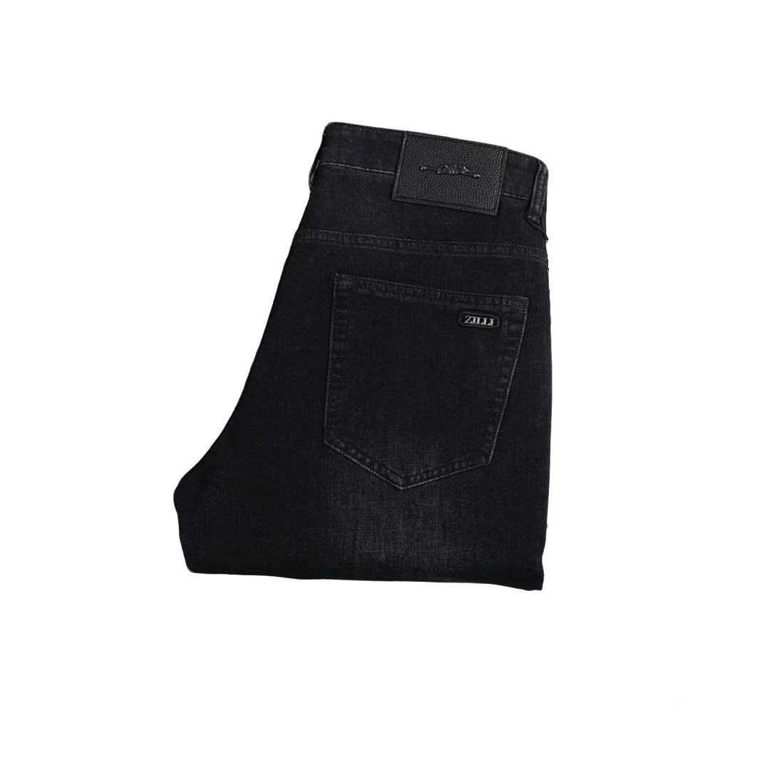 

BLSK CPRT Jeans Thin Cotton Men 2026 Spring Summer new breathable embroidery business quality straight Big size 29-42 long Pants