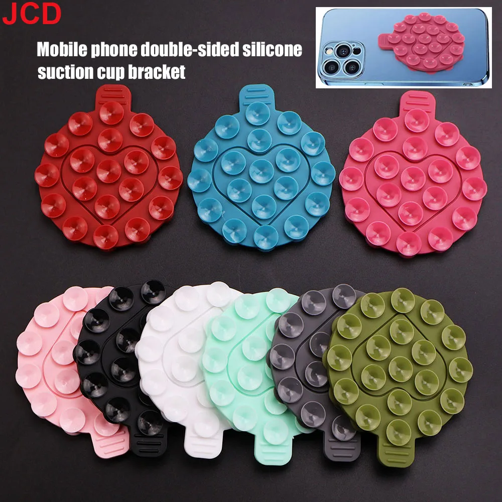 JCD New Heart-shape Sucker Support Silicone Sucker Washable Mobile Phone Fixed Pad Durable Hand-Free Phone Accessories Universal