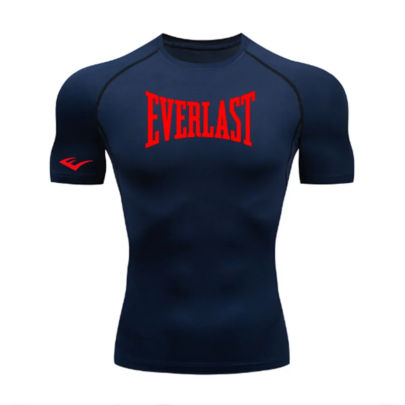 EVERLAST MensShort Sleeved Compression T-Shirt Sun Protection Second Leyer Skin Running Fitness Rash Prevention Training Clothes