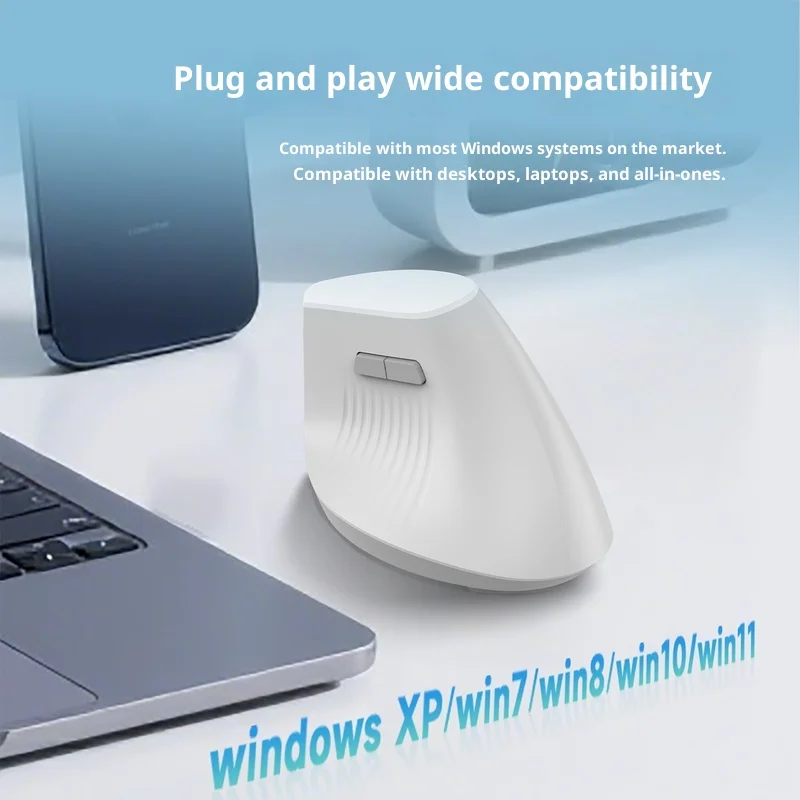 Новая черная беспроводная Bluetooth вертикальная мышь Jue I300, бесшумная двухрежимная перезаряжаемая специальная компьютерная офисная эргономичная праздничные подарки