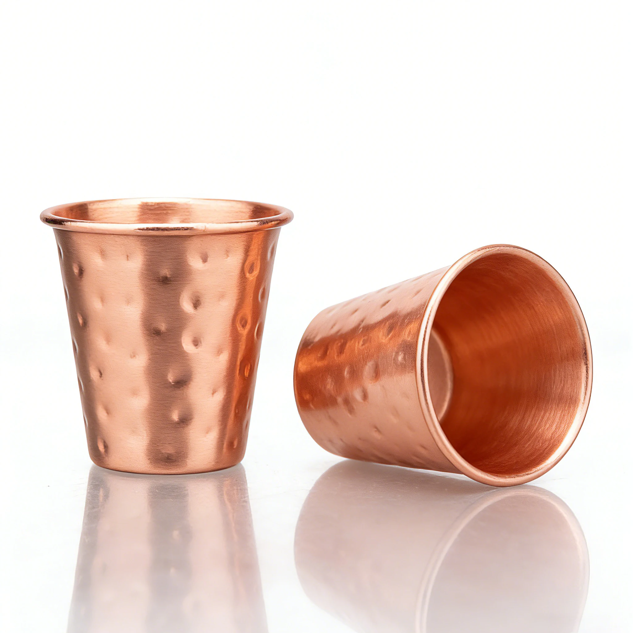 3/4Pcs New 60ml 100% Copper Cups Mini Pure Solid  Moscow Mule PURE Copper Mugs-Shaped 2oz Cocktail Cups Beer Milk Mug Drinkware - view 4