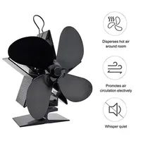 Christmas Star Metal Heat Dissipation Silent Thermal Power Four Leaf Stove Burner Wooden Fan
