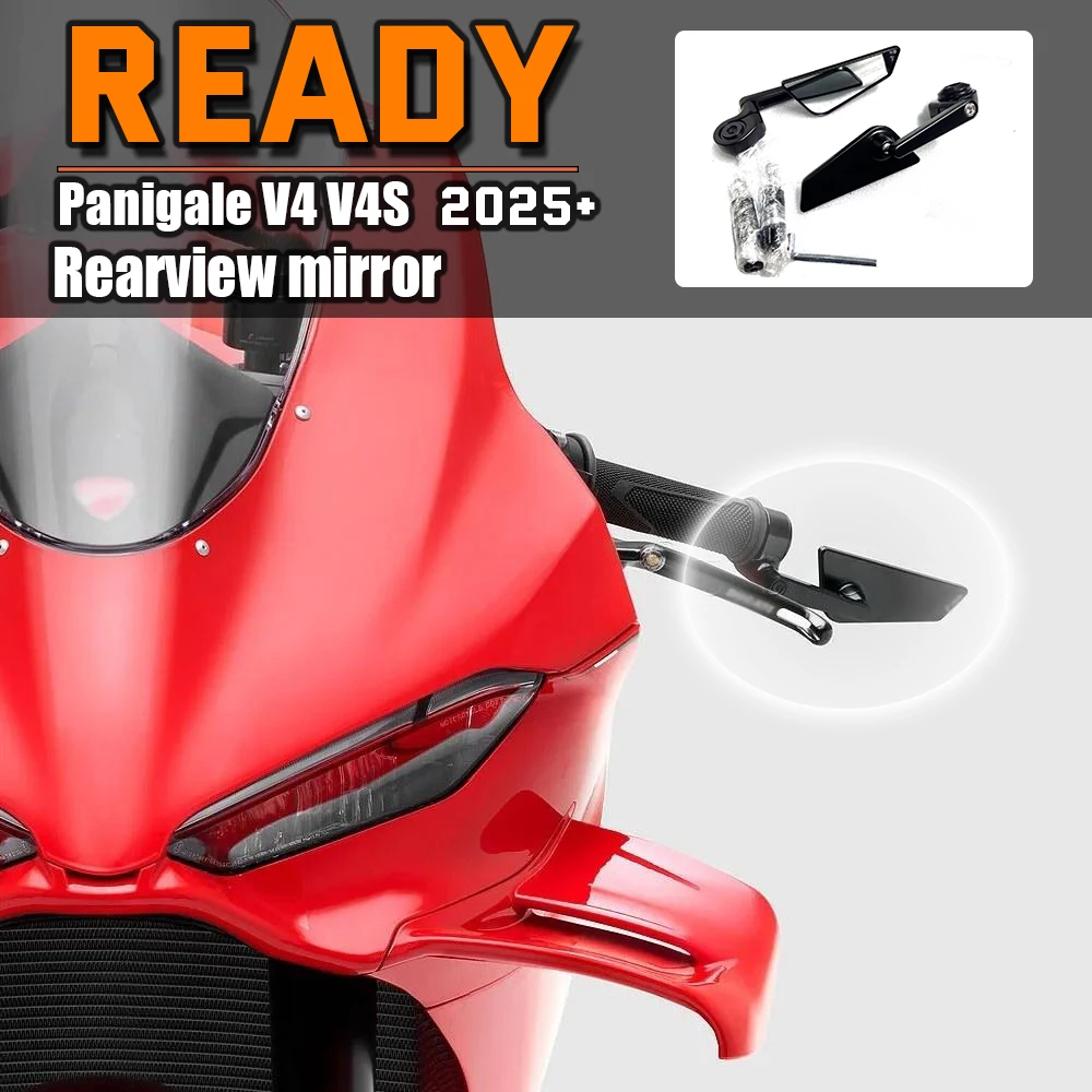 

Fit For Ducati Panigale V4 V4S V4R 2025 NEW Motorcycle Aluminum Rearview Mirror Motorbike Bike Handlebar Rear View Mirrors