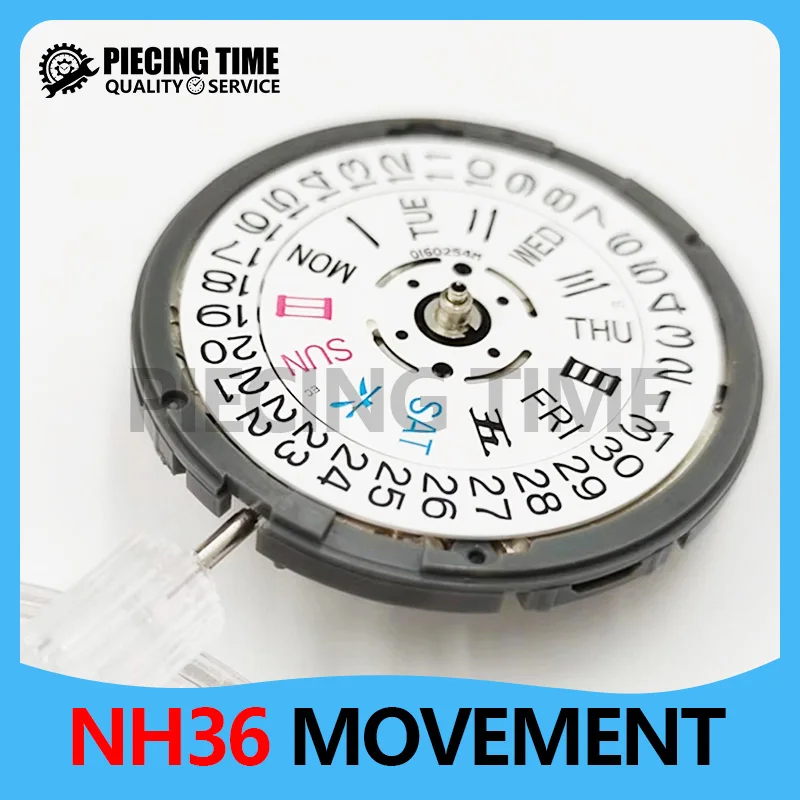 

Japanese NH36A Mechanical Movement 24 Jewels White Date Wheel 3H Crown NH36 4R36A Automatic Movement