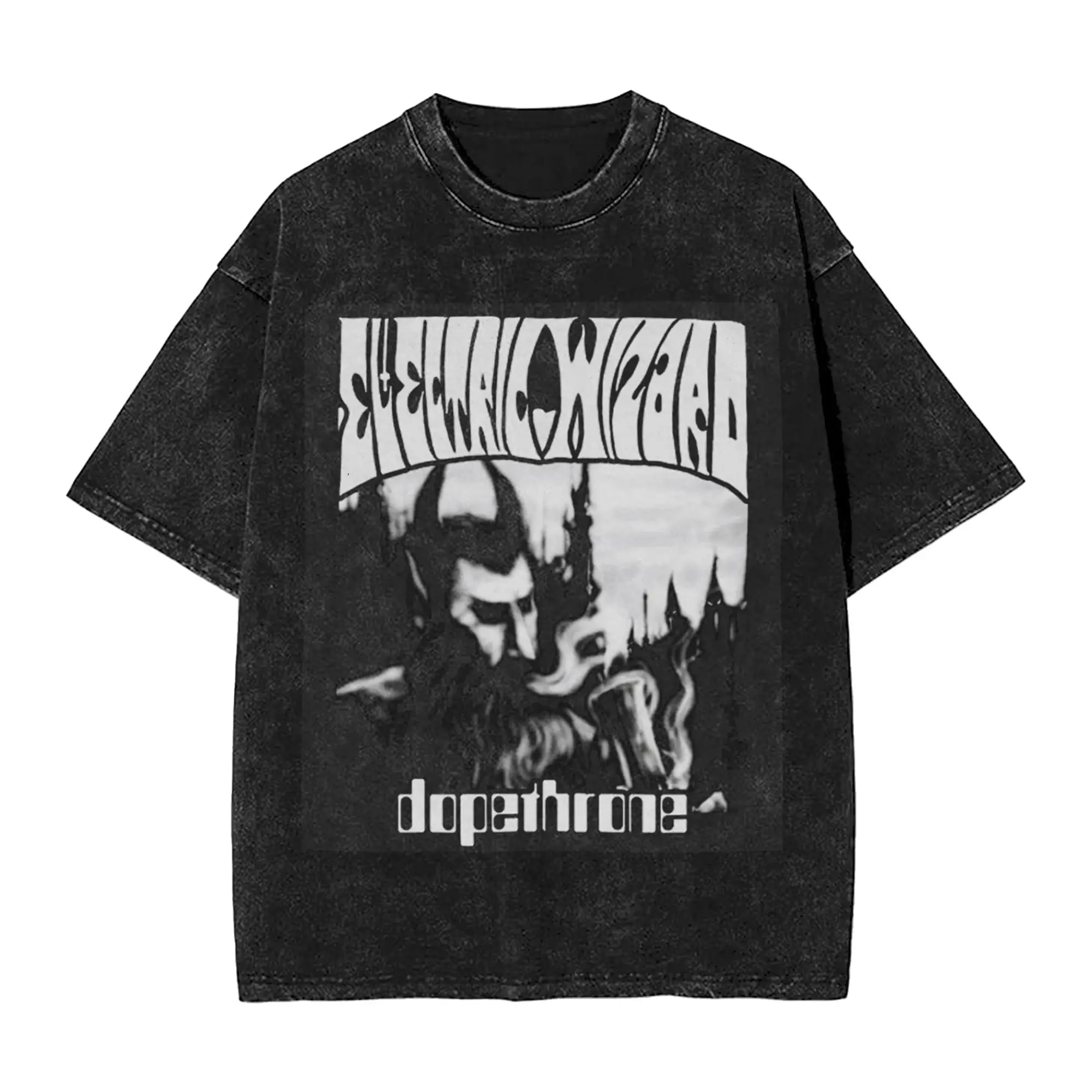 Electric Wizard Vintage T Shirt Hip Hop Washed Short Sleeve Oversize T-Shirts  Fashion for Men Women Tops Streetwear Tee Shirt