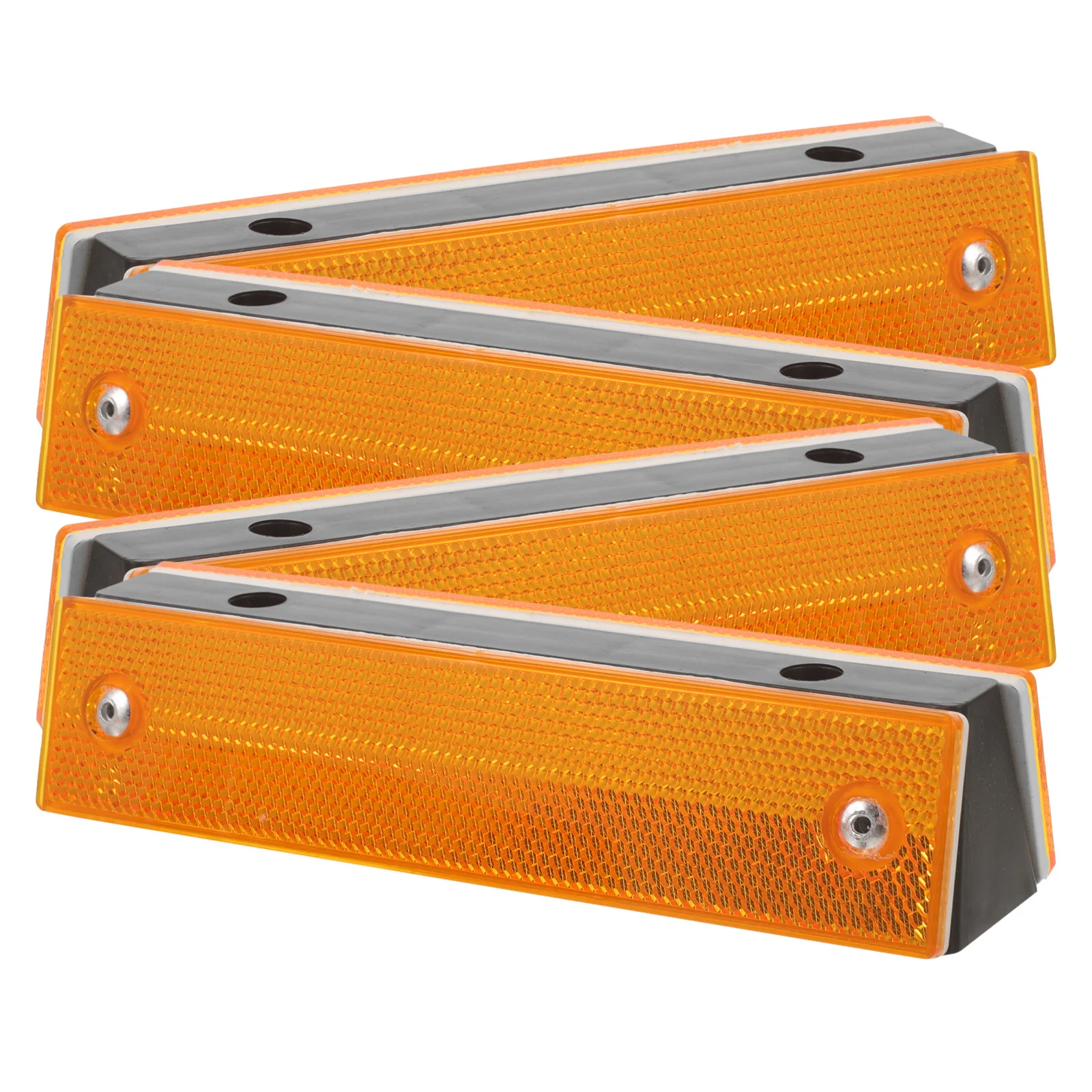 4pcs Rectangular Delineators Reflective Road Markers For Highway Driveway Guardrail Pavement Safety Enhanced Visibility