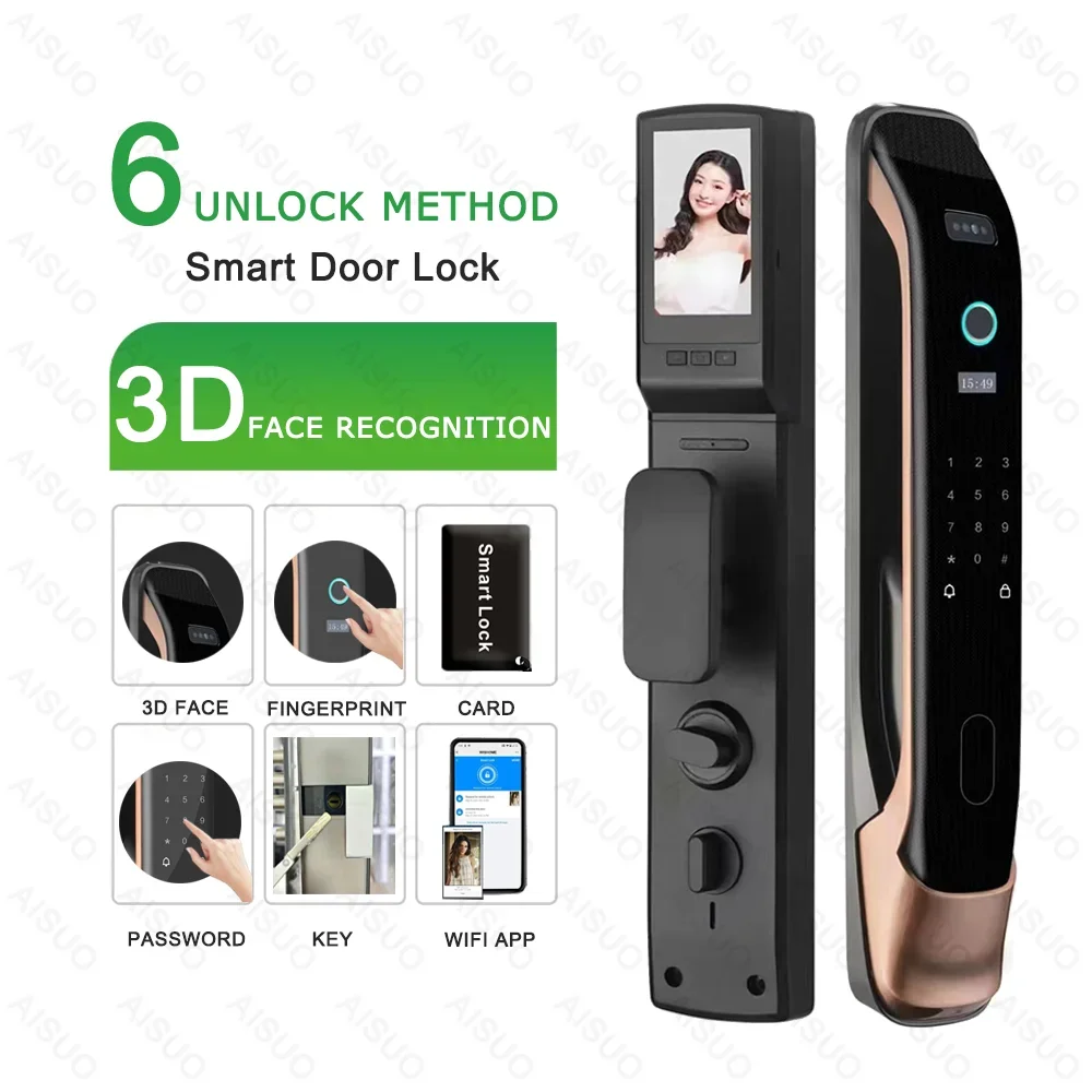 Factory Direct Face Recognition Lock WIFI APP digital door lock Cerradura Inteligente card password key Fingerprint Smart Lock