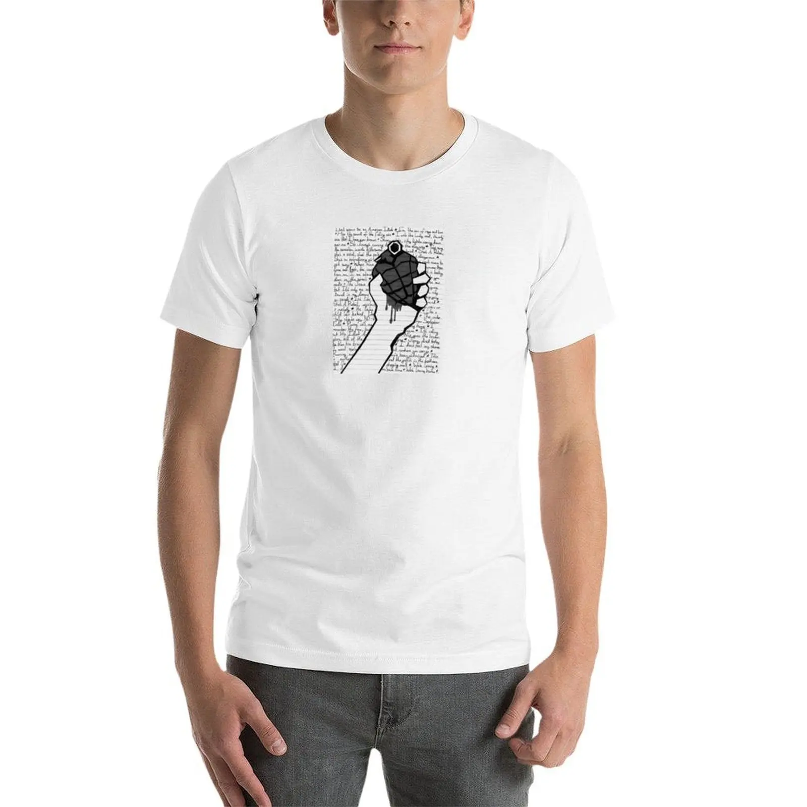 Green Day Schwarz-Weiß-Poster-T-Shirt, T-Shirts mit Aufdrucken, Anime-T-Shirts für Herren